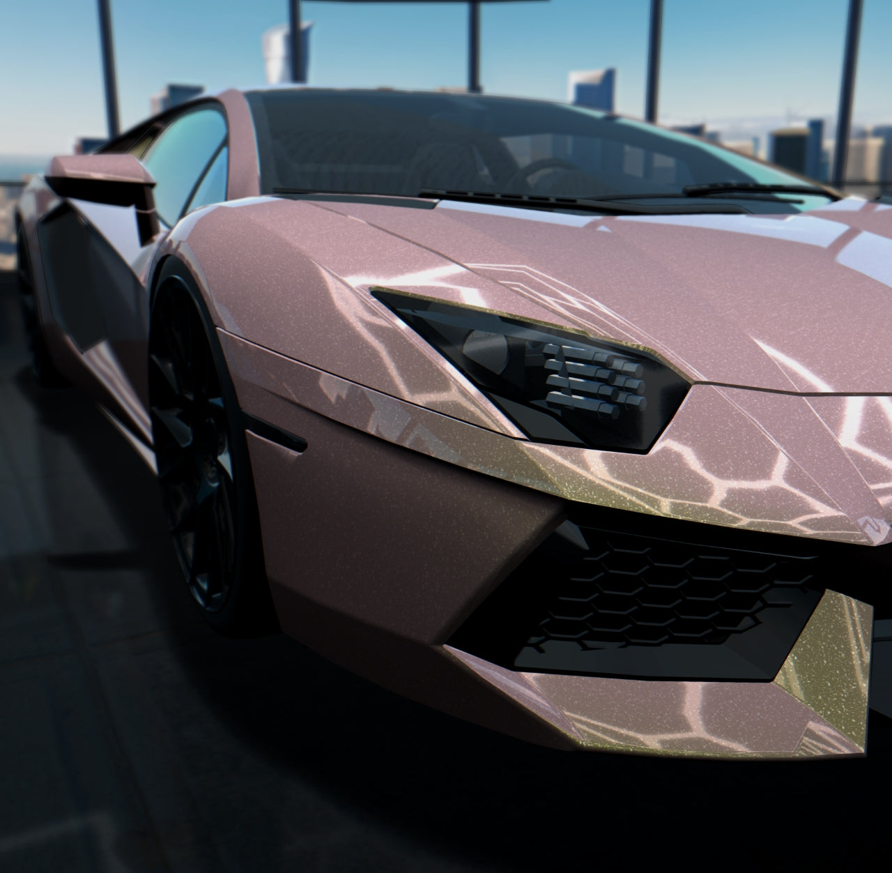 Gloss Diamond Blush Pink Gold Shift
