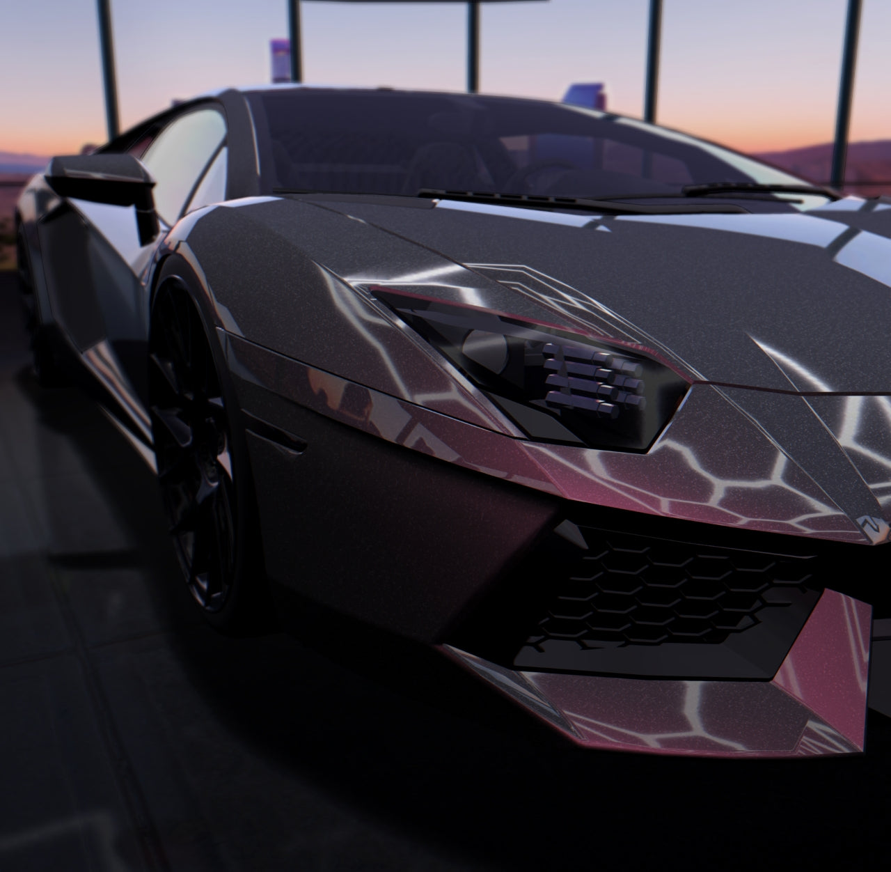 Gloss Diamond Nebula Grey Red