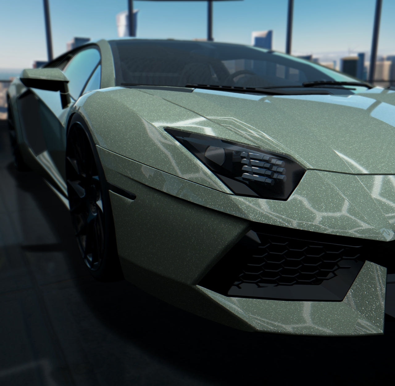Gloss Diamond Sparkle Khaki Green