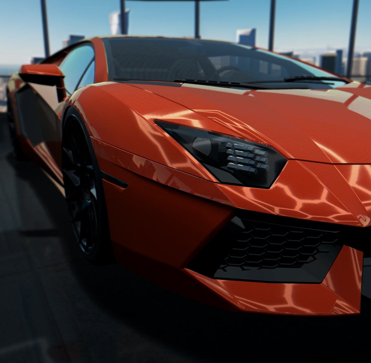Gloss Paint Metallic Lava Orange