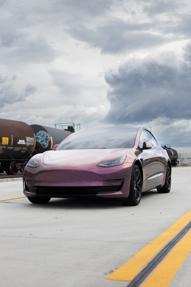 Hyper Gloss Diamond Nebula Grey Red PPF - Aura Vinyl