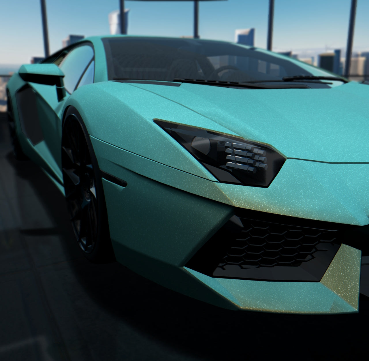 Satin Diamond Tiffany Blue Gold Shift