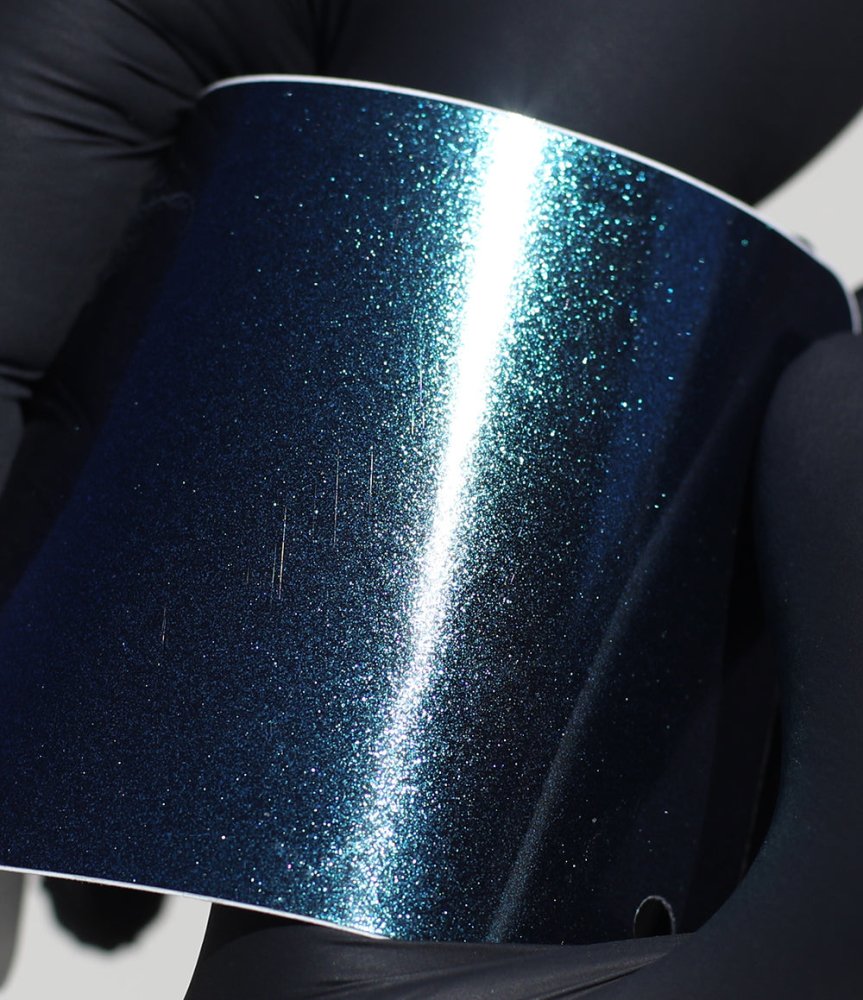Gloss Diamond Nebula Green Blue Vinyl Wrap Sheet