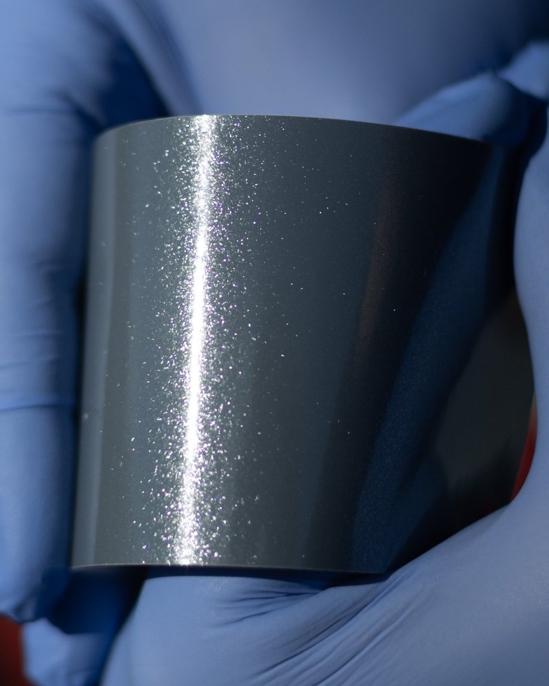Gloss cement grey sparkle vinyl roll