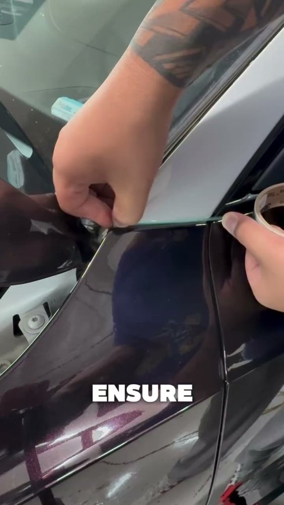 A-Pillar Wrap Technique on a White Audi - Aura Vinyl