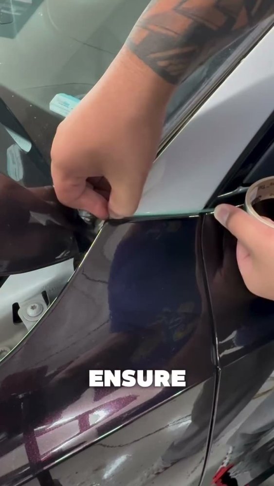 Audi A-Pillar Wrap Inlay with Knifeless Tape - Aura Vinyl