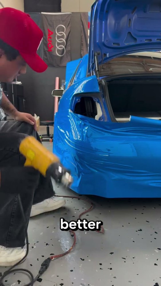Blue wrap on a 2006-2012 BMW 3 Series - Aura Vinyl