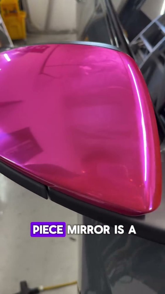 Dark Grey Mirror Wrap on a Tesla Model 3 - Aura Vinyl
