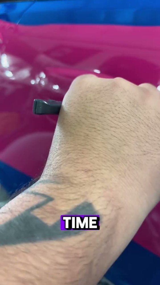 Door handle wrap on a Dodge Charger - Aura Vinyl