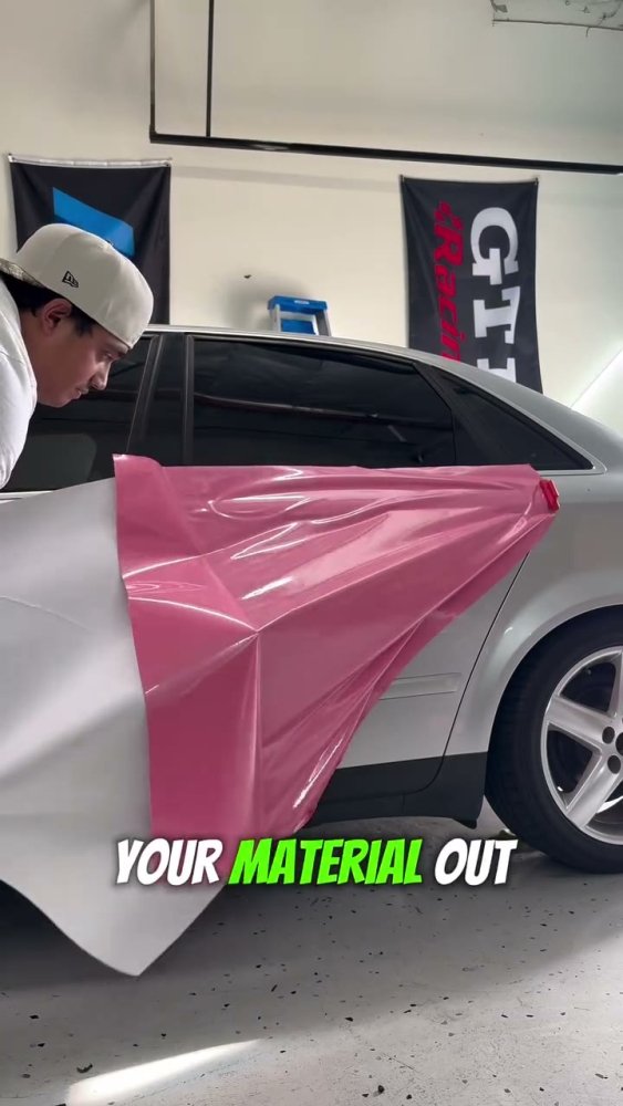 Door wrap glassing technique on an Audi A4 - Aura Vinyl
