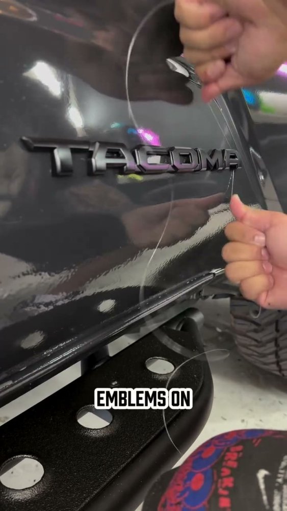 Emblem Removal on a Black Toyota Tacoma - Aura Vinyl