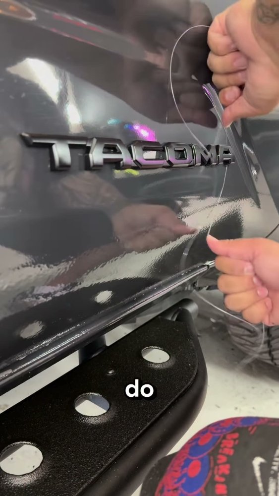 Emblem removal on a Toyota Tacoma - Aura Vinyl