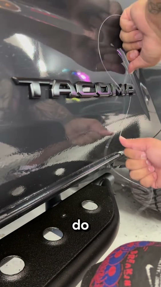 Emblem removal on a Toyota Tacoma - Aura Vinyl