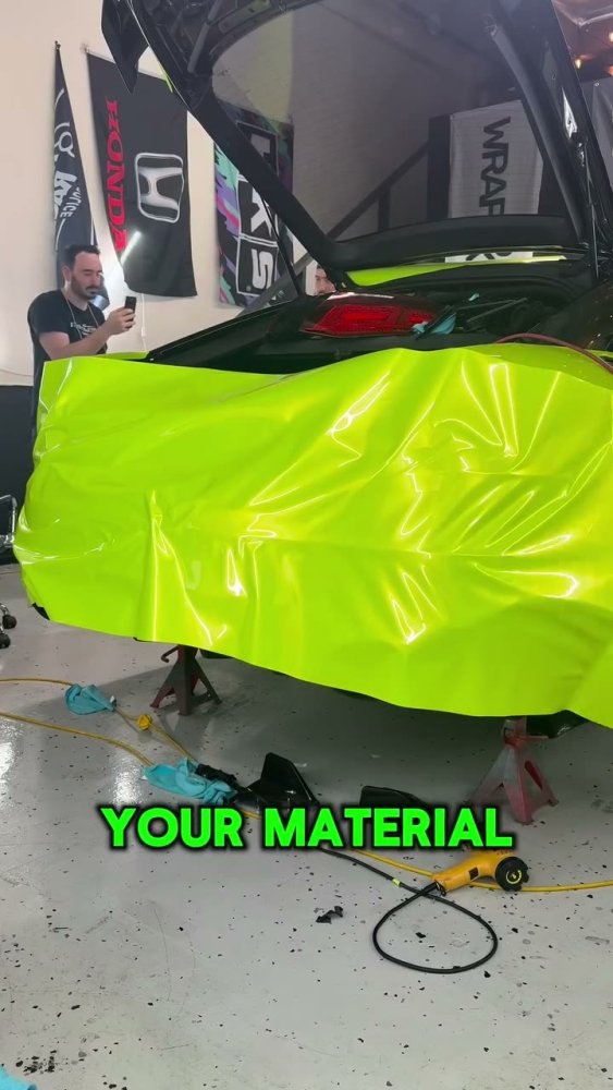 Gloss Neon Yellow wrap on an Audi TT RS - Aura Vinyl