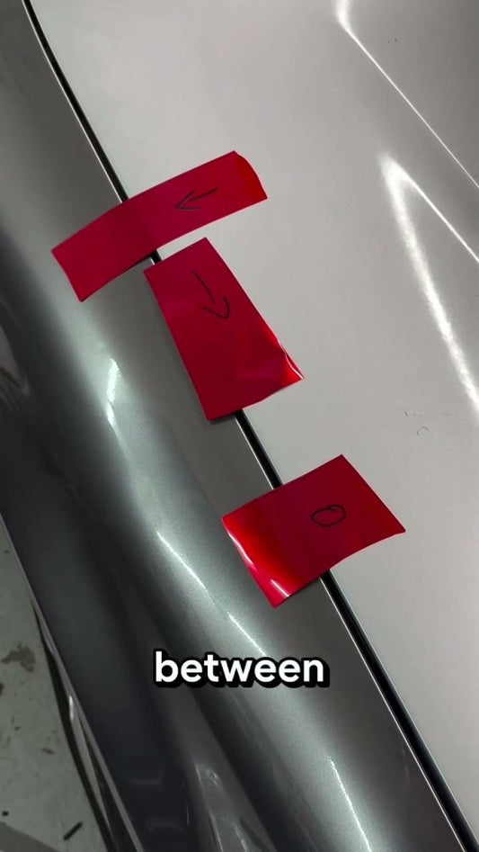 Grey vinyl wrap edge stretching test - Aura Vinyl