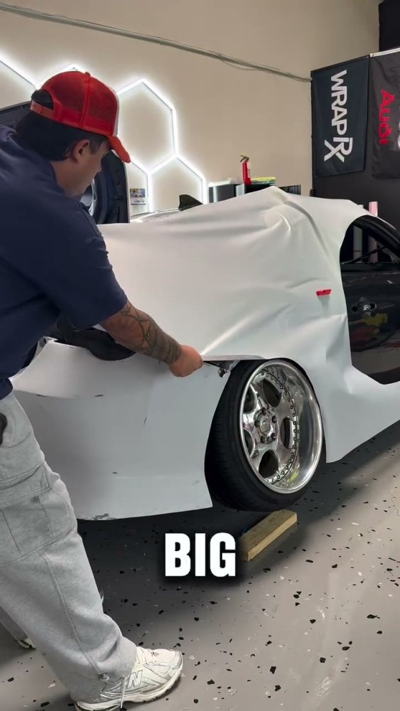 Grey vinyl wrap on a Subaru BRZ - Aura Vinyl
