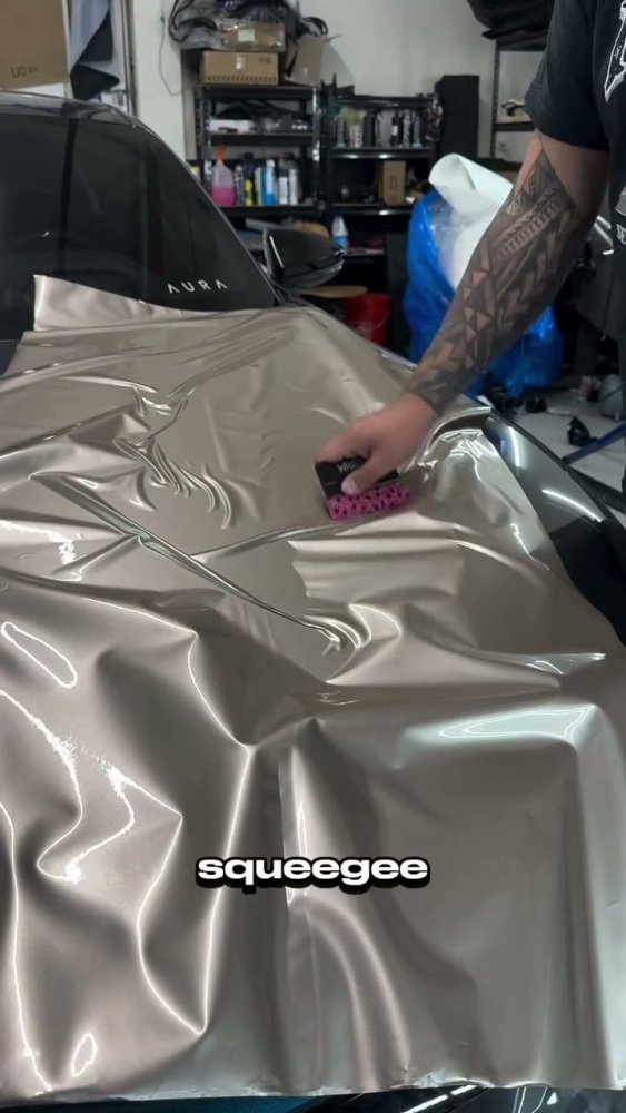 Grey vinyl wrap on an Audi e-tron GT - Aura Vinyl