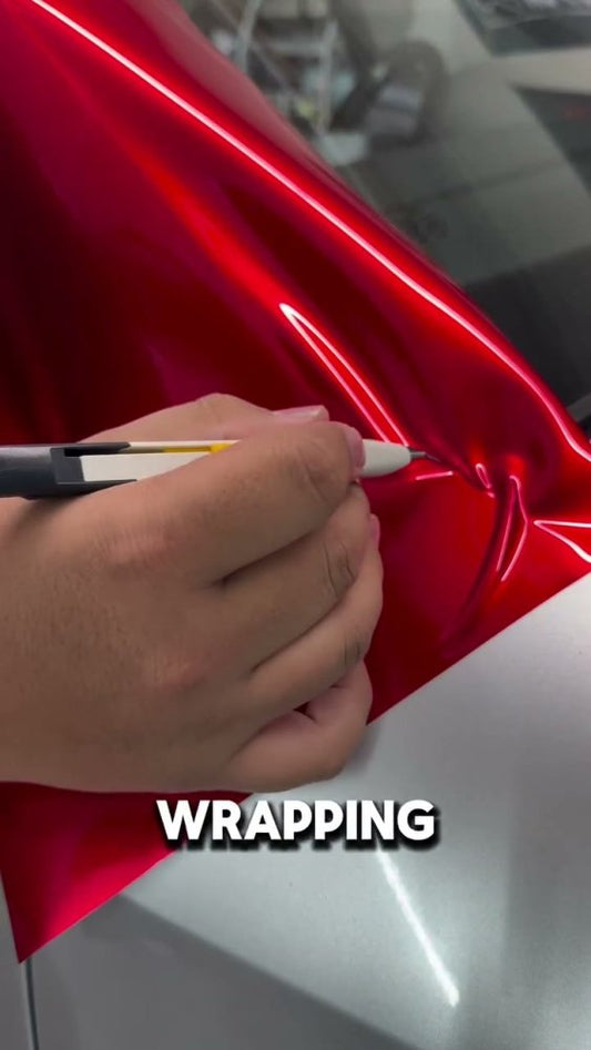 How to cut vinyl wrap on a silver car safely - Aura Vinyl