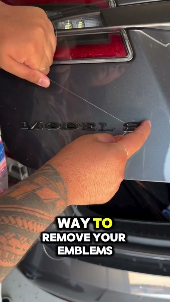 How to remove emblems on a grey Tesla Model S - Aura Vinyl