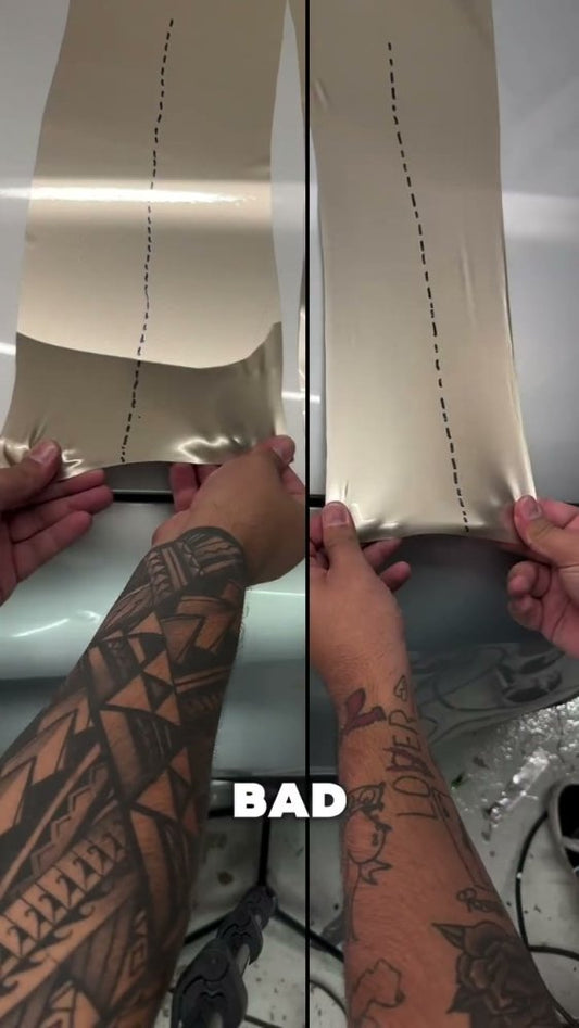 How to stretch sage green vinyl wrap safely - Aura Vinyl