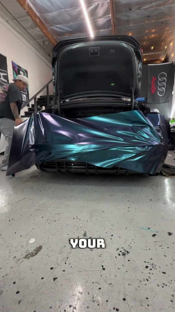 Matte Color Shift Teal Purple Wrap on Audi e-tron GT - Aura Vinyl