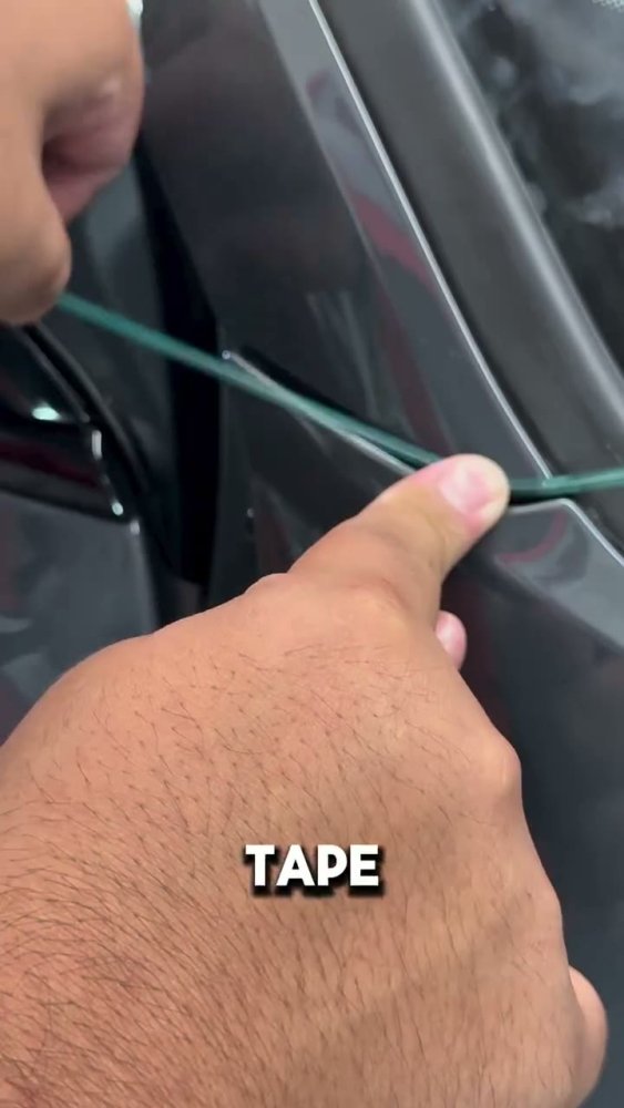 Pillar Vinyl Wrap Inlay on a Tesla Model 3 - Aura Vinyl