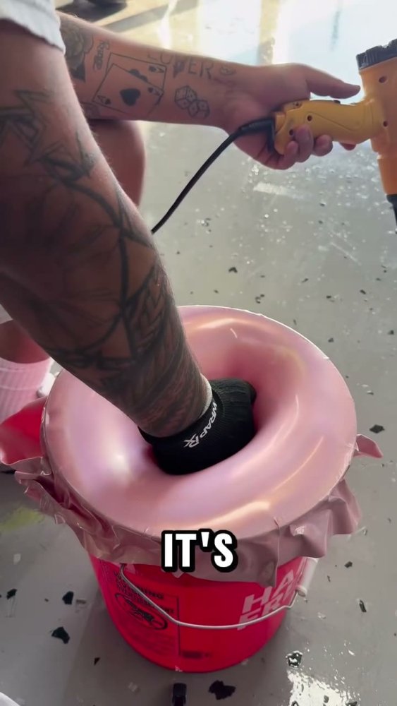 Pink vinyl wrap memory heat test - Aura Vinyl