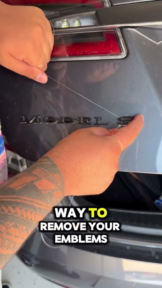 Tesla Model S emblem removal for wrap prep - Aura Vinyl