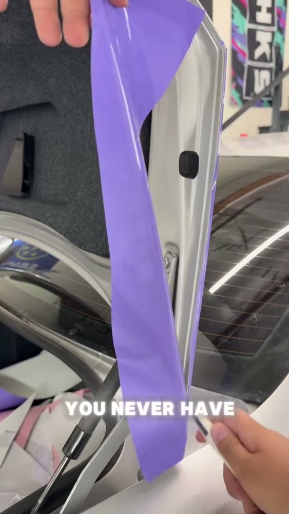 Trimming vinyl wrap edges on a Subaru WRX - Aura Vinyl