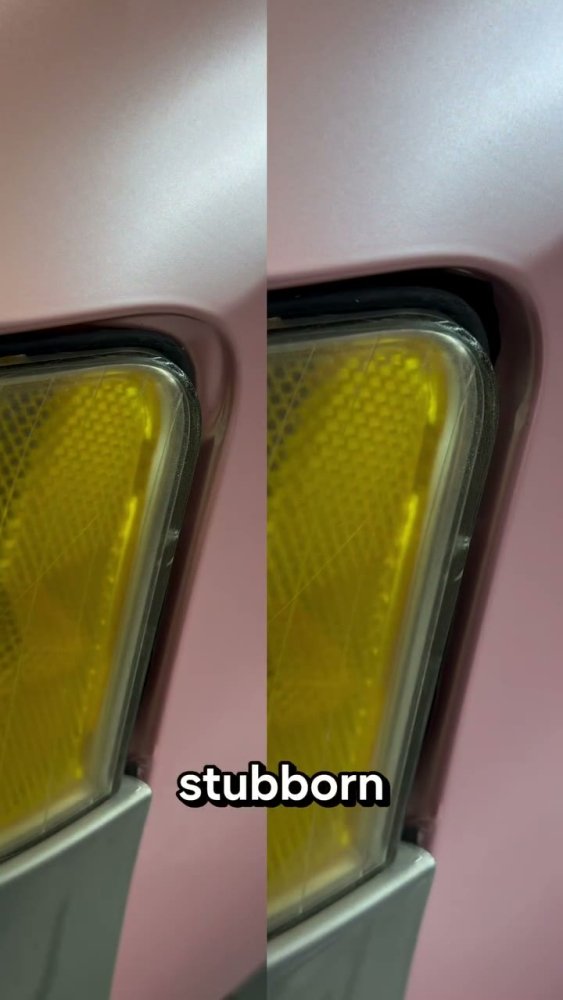 Tucking pink vinyl wrap on a rounded corner - Aura Vinyl