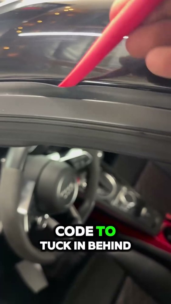 Tucking vinyl wrap behind rubber seals on an Audi R8 - Aura Vinyl