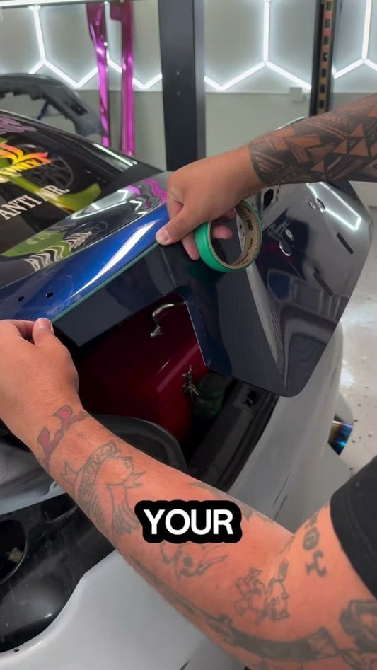 Two-Piece Trunk Wrap on a White Subaru BRZ - Aura Vinyl