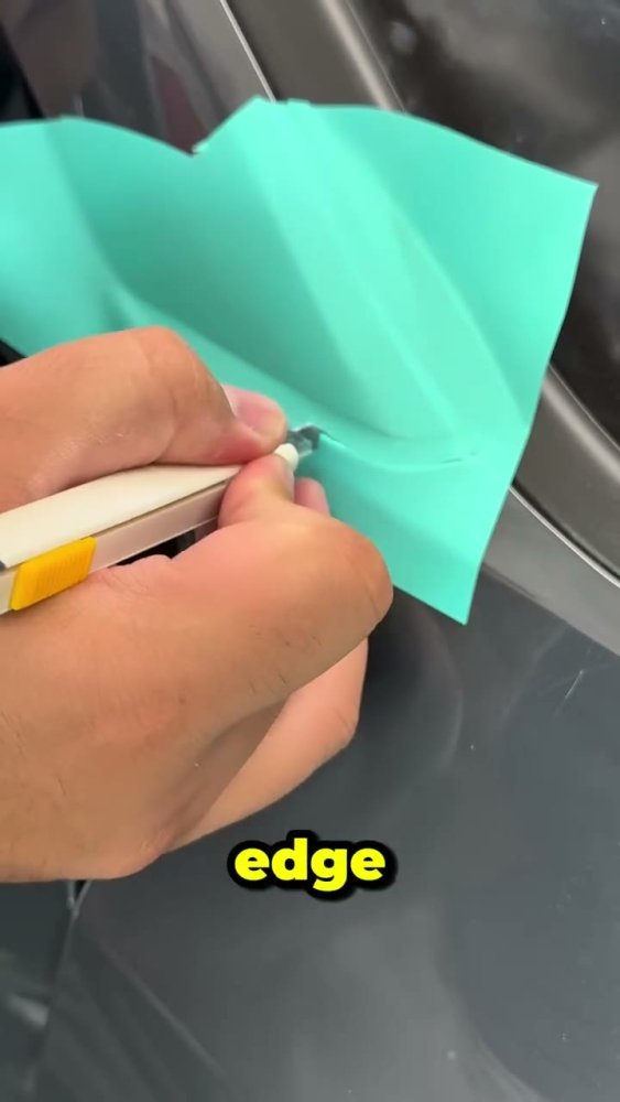 Wrap a Tesla Model 3 pillar without paint showing - Aura Vinyl
