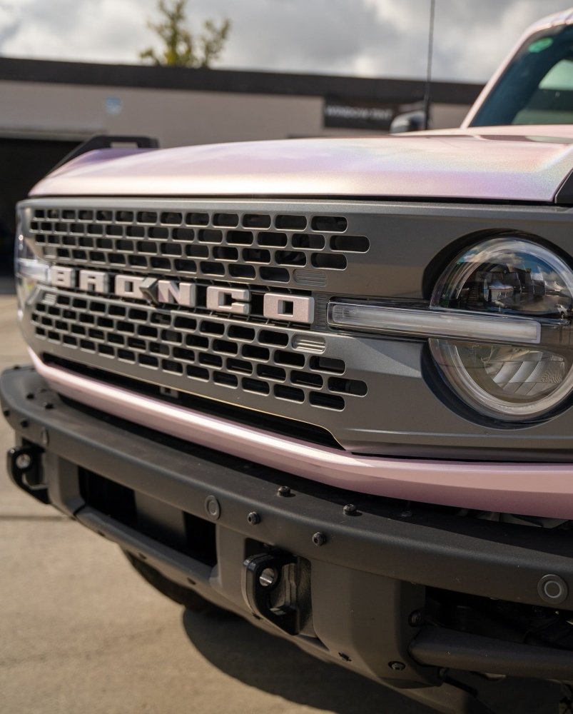 Glossy blush pink iridescent vinyl