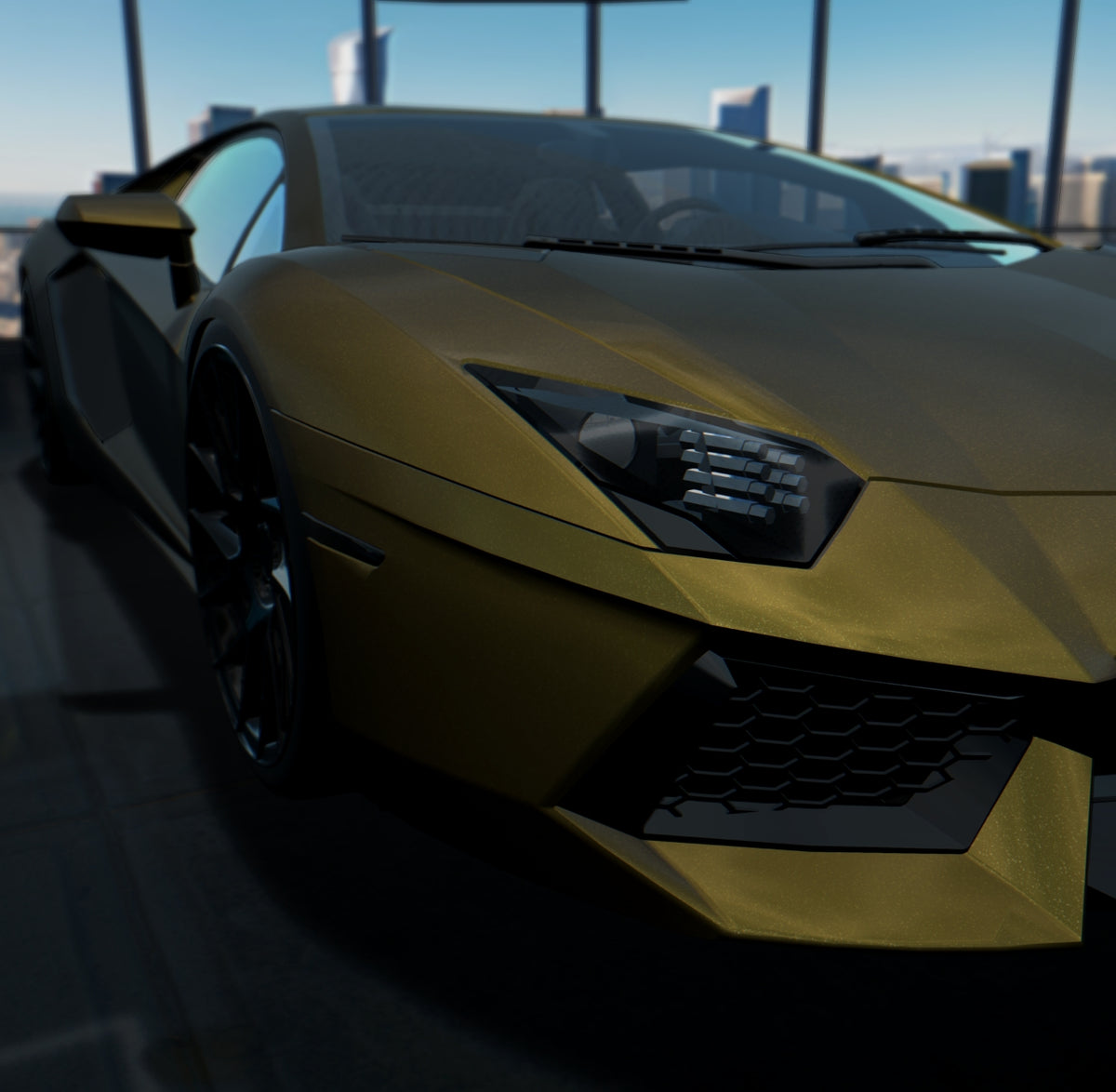 Car exterior in Satin Gold Brown