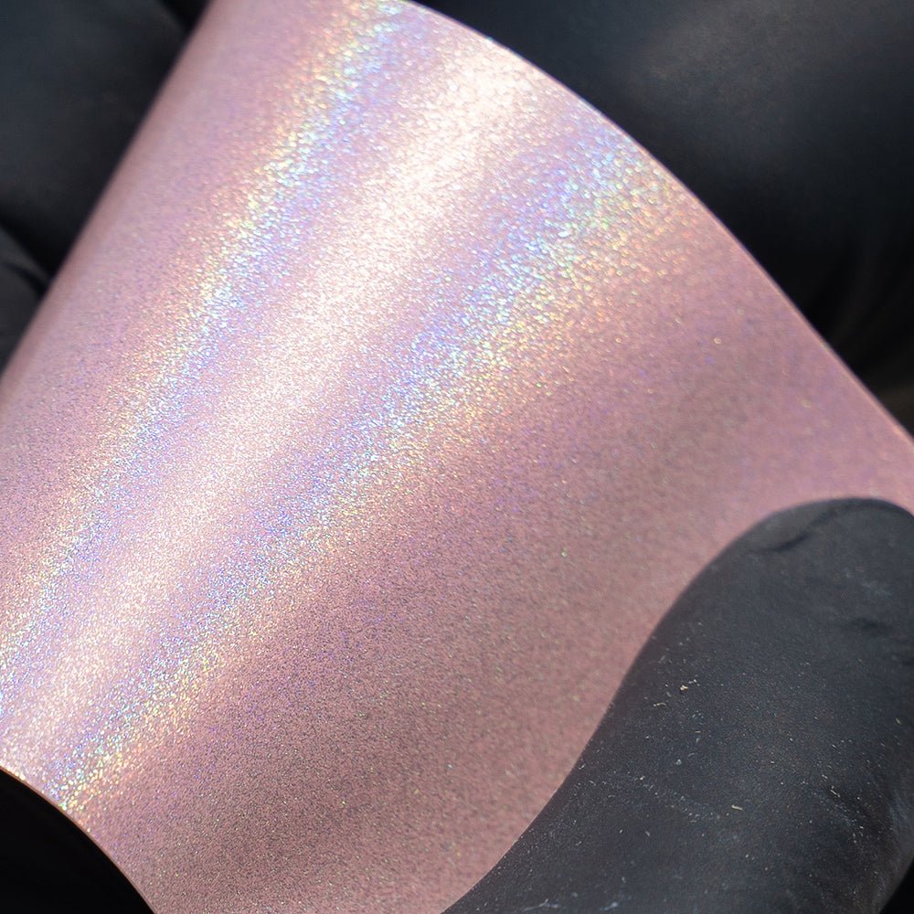 Gloss iridescent blush pink vinyl roll