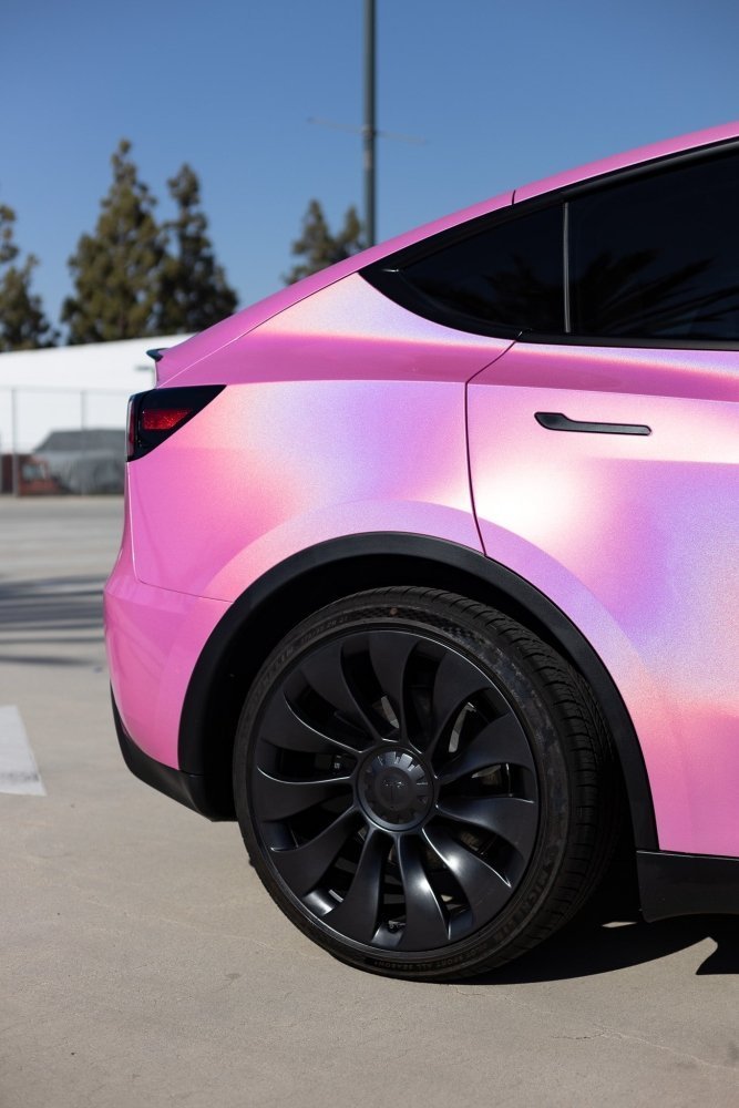 Iridescent Pink gloss finish on car