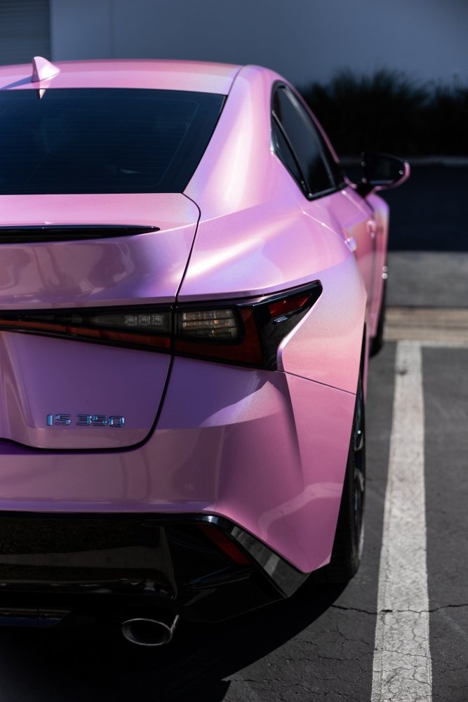 Iridescent Pink vinyl car finish