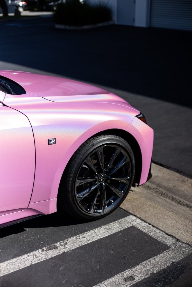 Car with Gloss Iridescent Pink wrap
