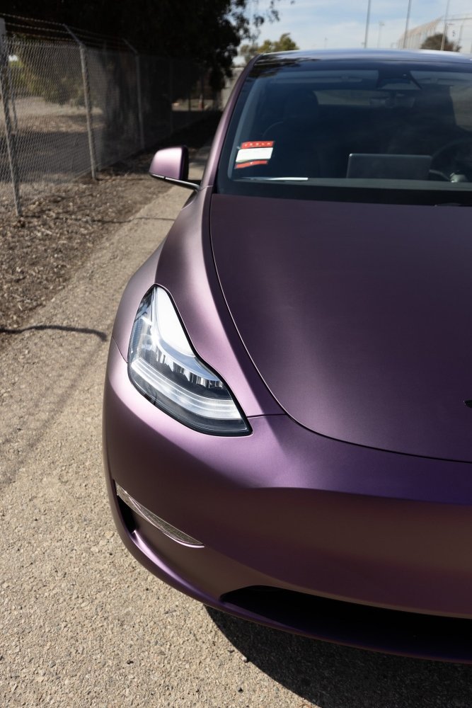 Matte Black Purple Vinyl Wrap