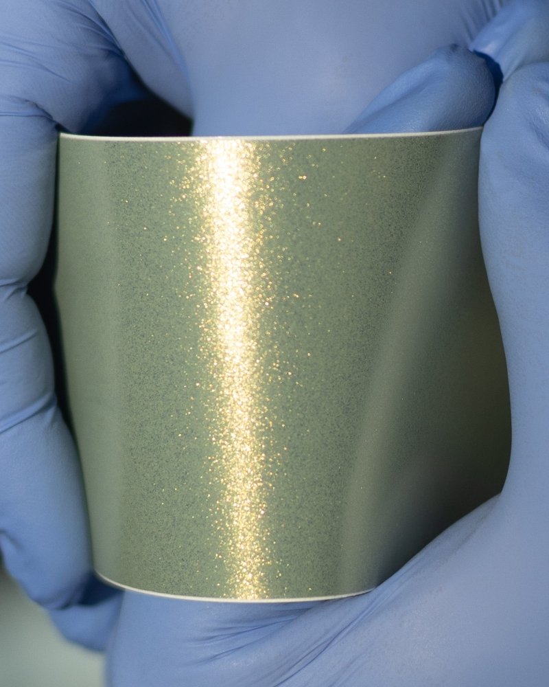 Satin Diamond Khaki Green Gold Shift - Aura Vinyl