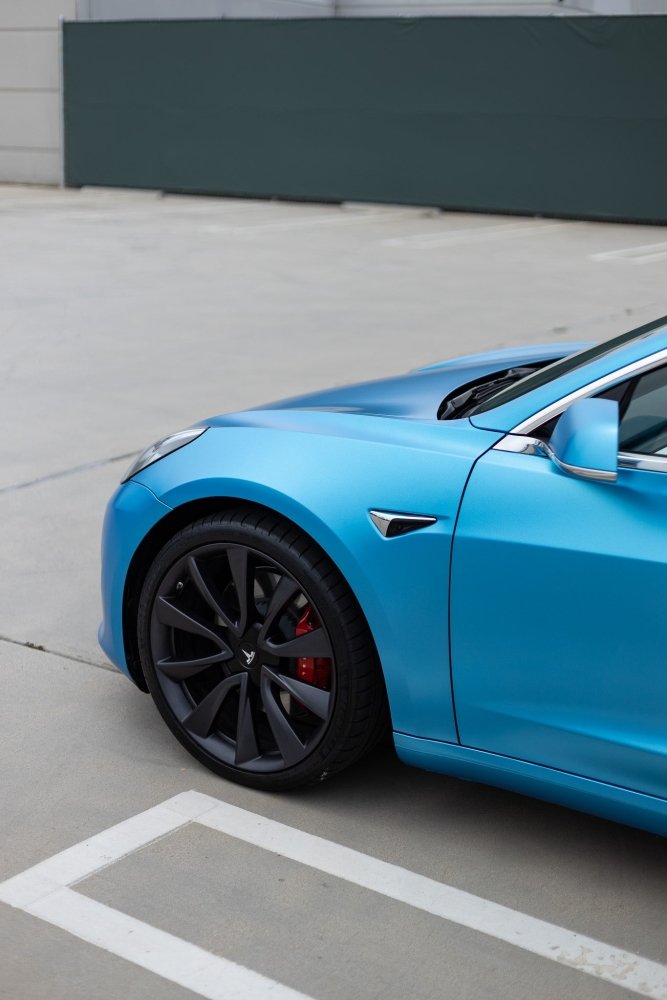 Satin Metallic Ocean Blue vehicle wrap
