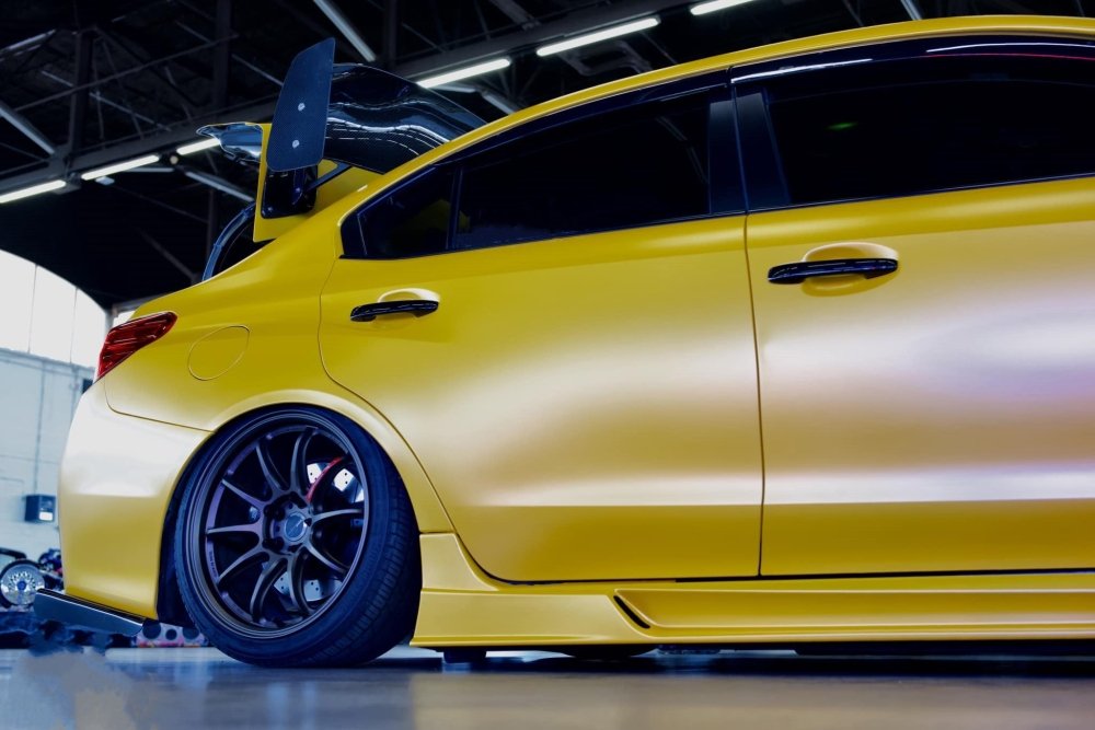 Satin finish metallic yellow wrap