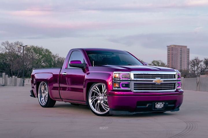 Metallic berry purple vehicle wrap
